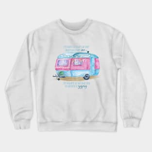 Pink and Blue Retro Vintage Camper Caravan Crewneck Sweatshirt